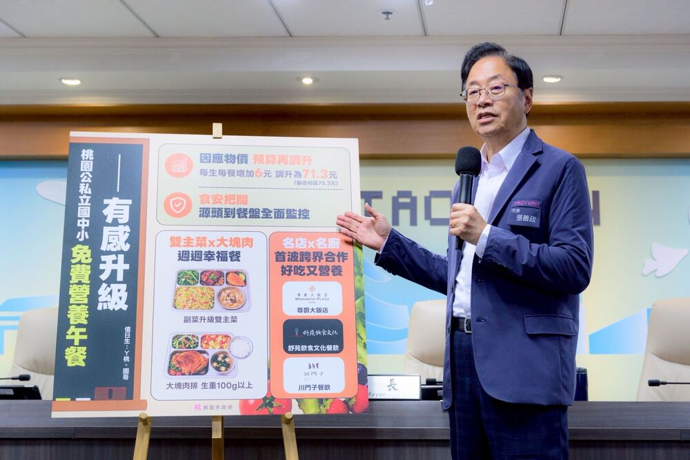 桃園營養午餐 9月起每餐補助調升6元