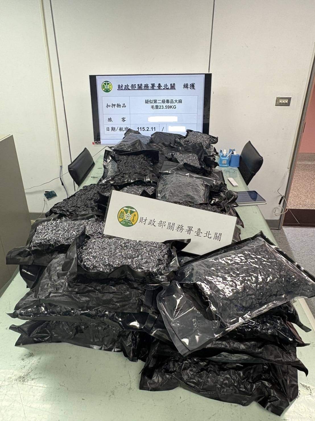 檢調海關協力攔阻近億元大麻入境 桃檢起訴二人 查扣毒品取樣後銷燬